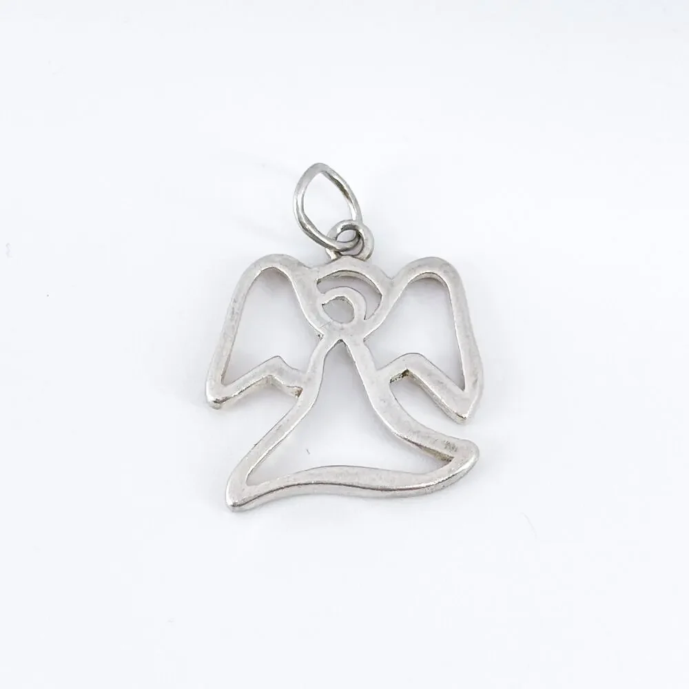 Vintage 925 Sterling Silver Angel Outline Charm